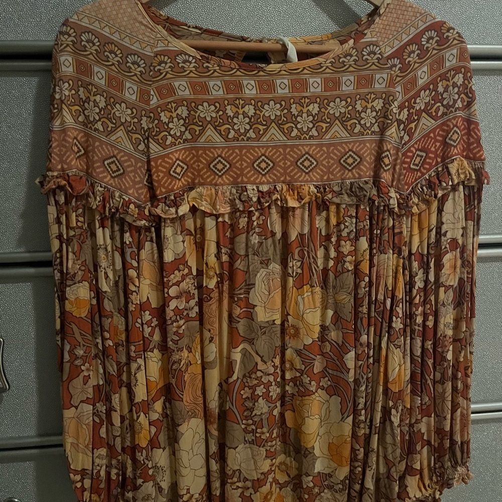 Spell Terracotta Floral Blouse